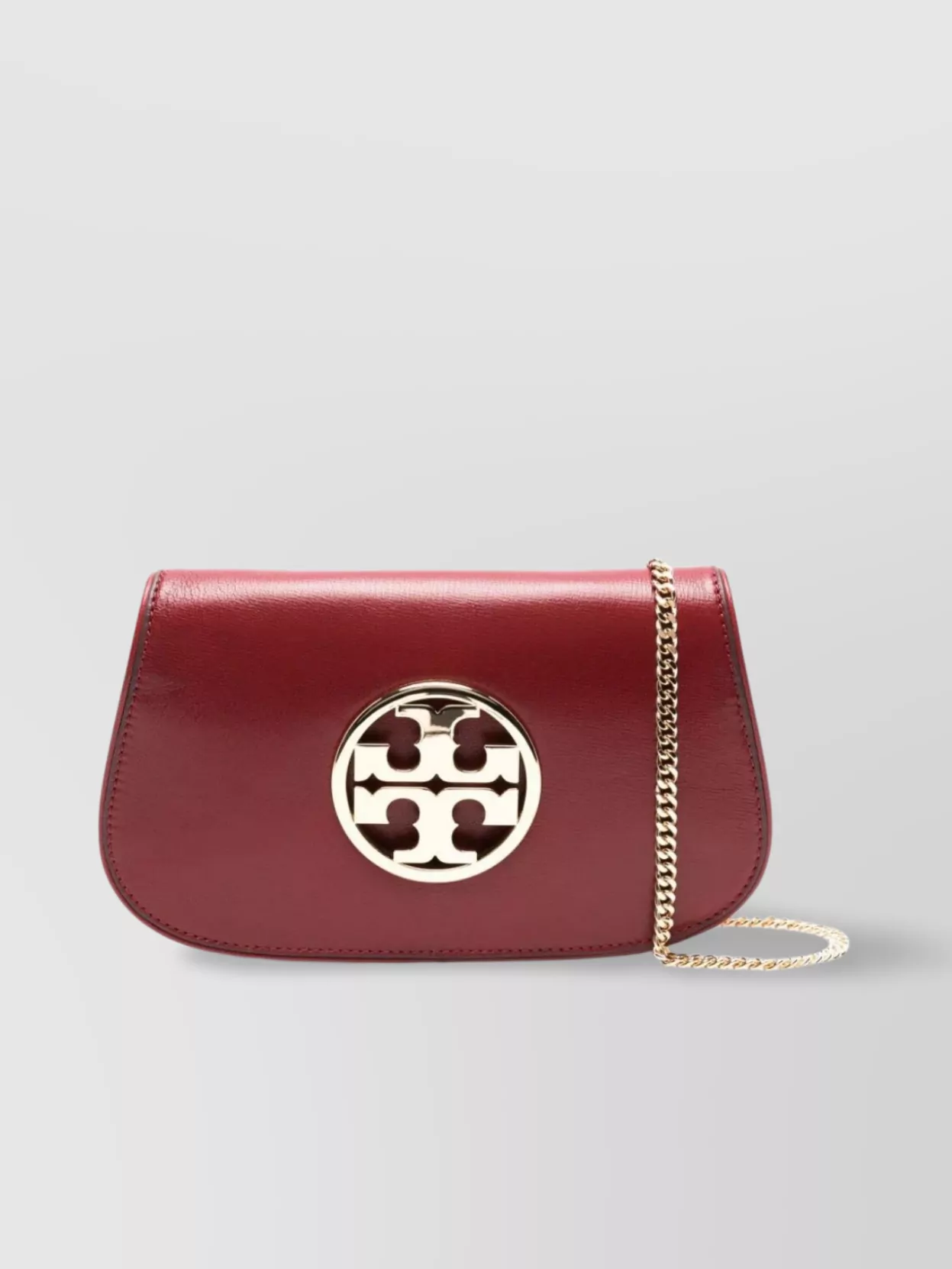 Tory Burch Double T-plaque Leather Shoulder Bag In Brown