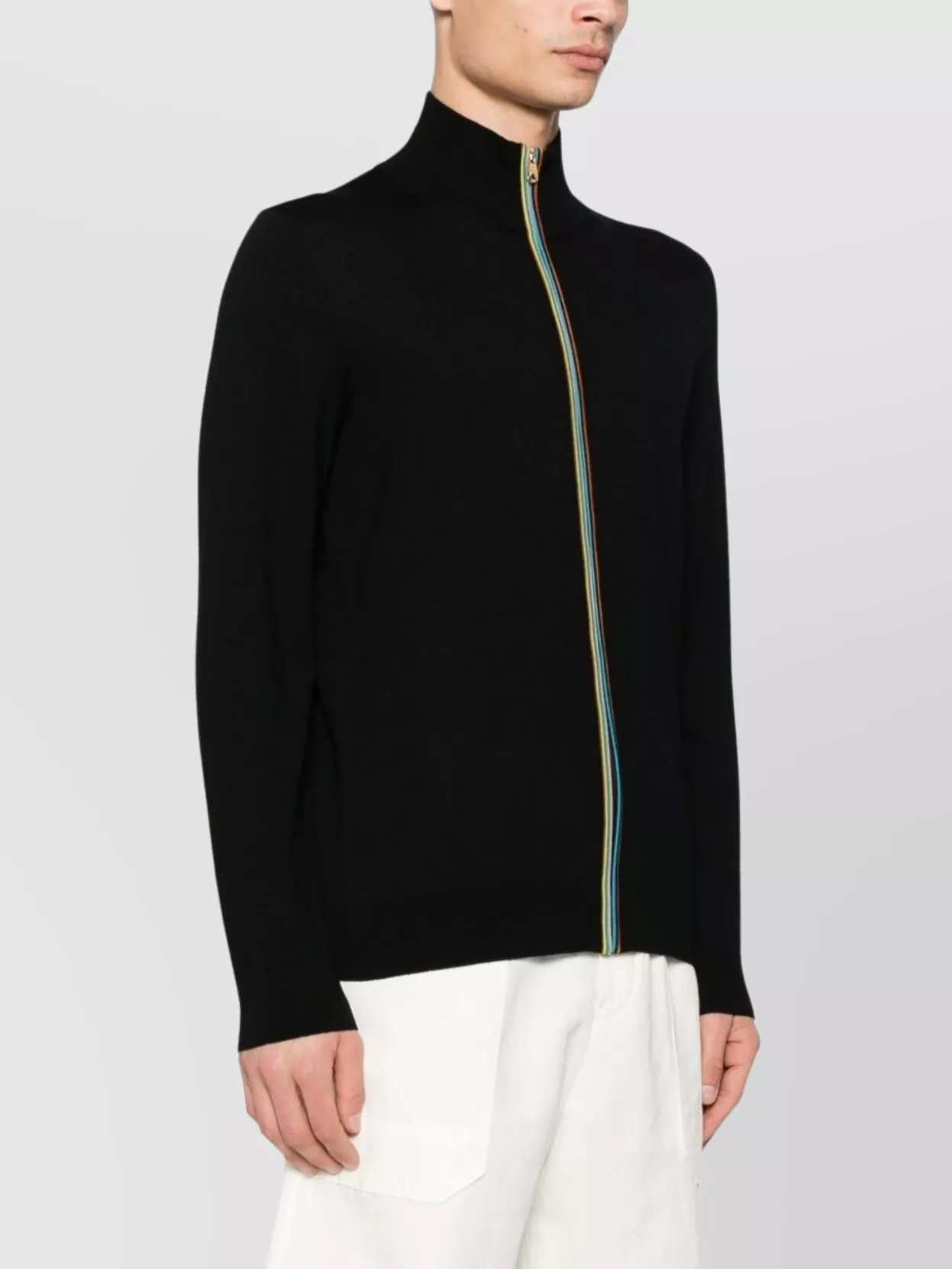 Shop Paul Smith Stand-up Collar Long Sleeves Cardigan