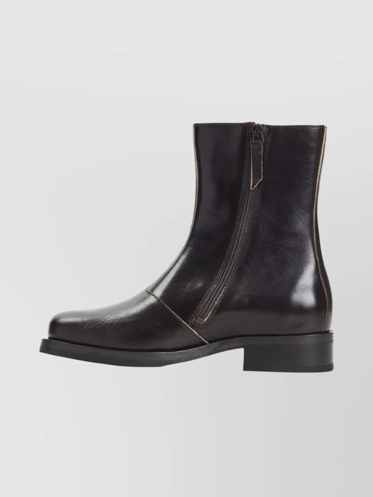 Our Legacy Block Heel Round Toe Smooth Finish Boots