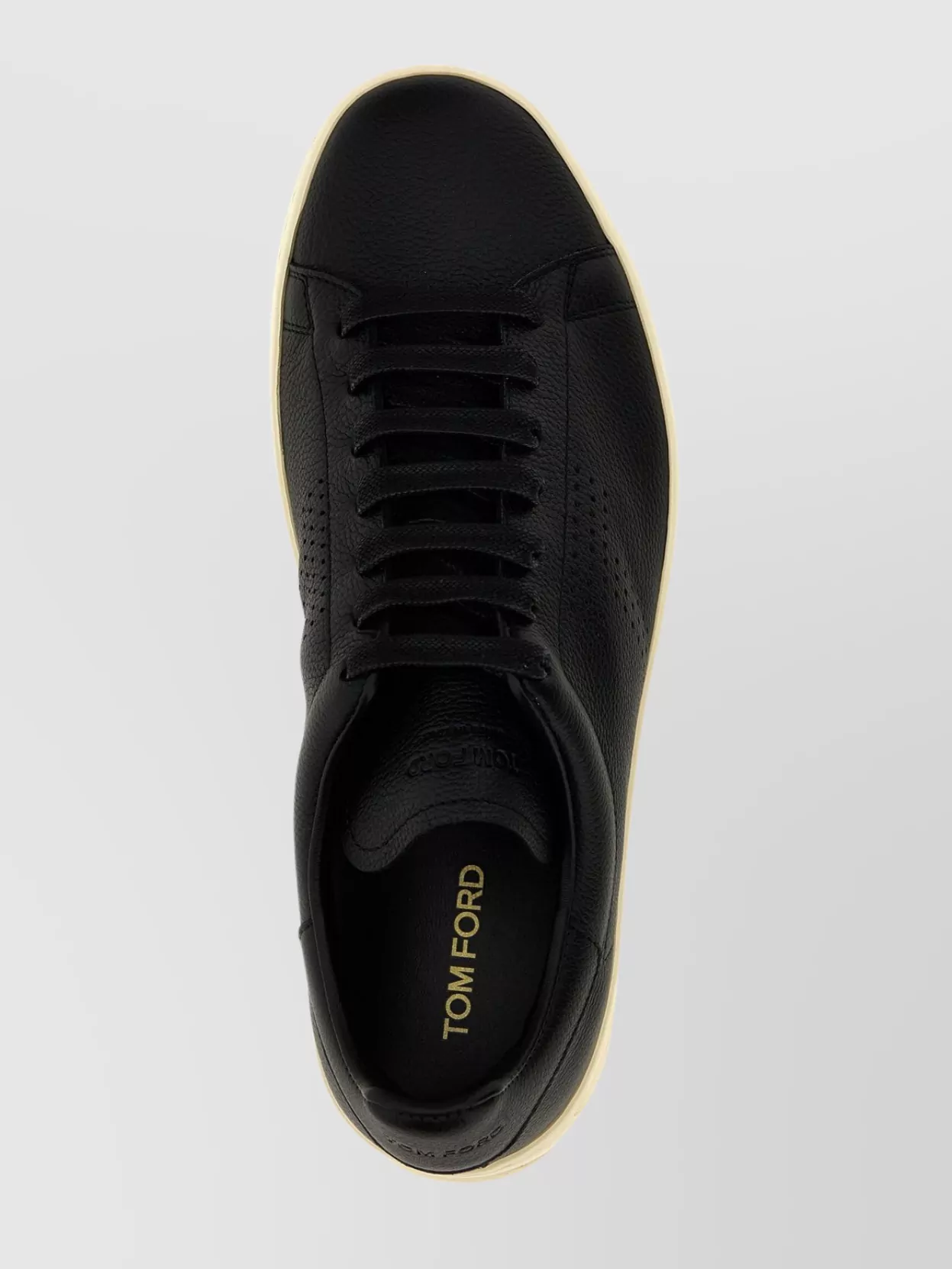 Tom Ford Perforated Round Toe Rubber Sole Sneakers