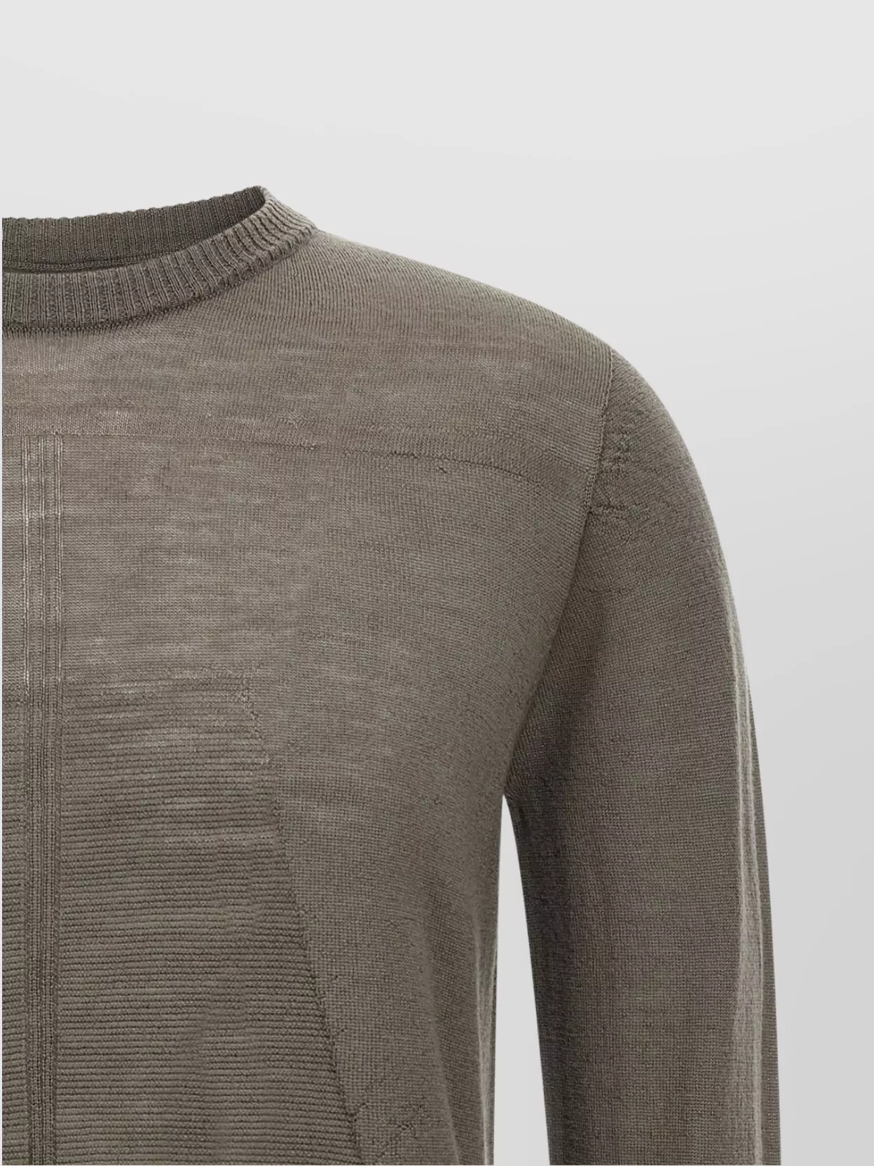 Rick Owens Ribbed Crew-neck Sweater In Brown