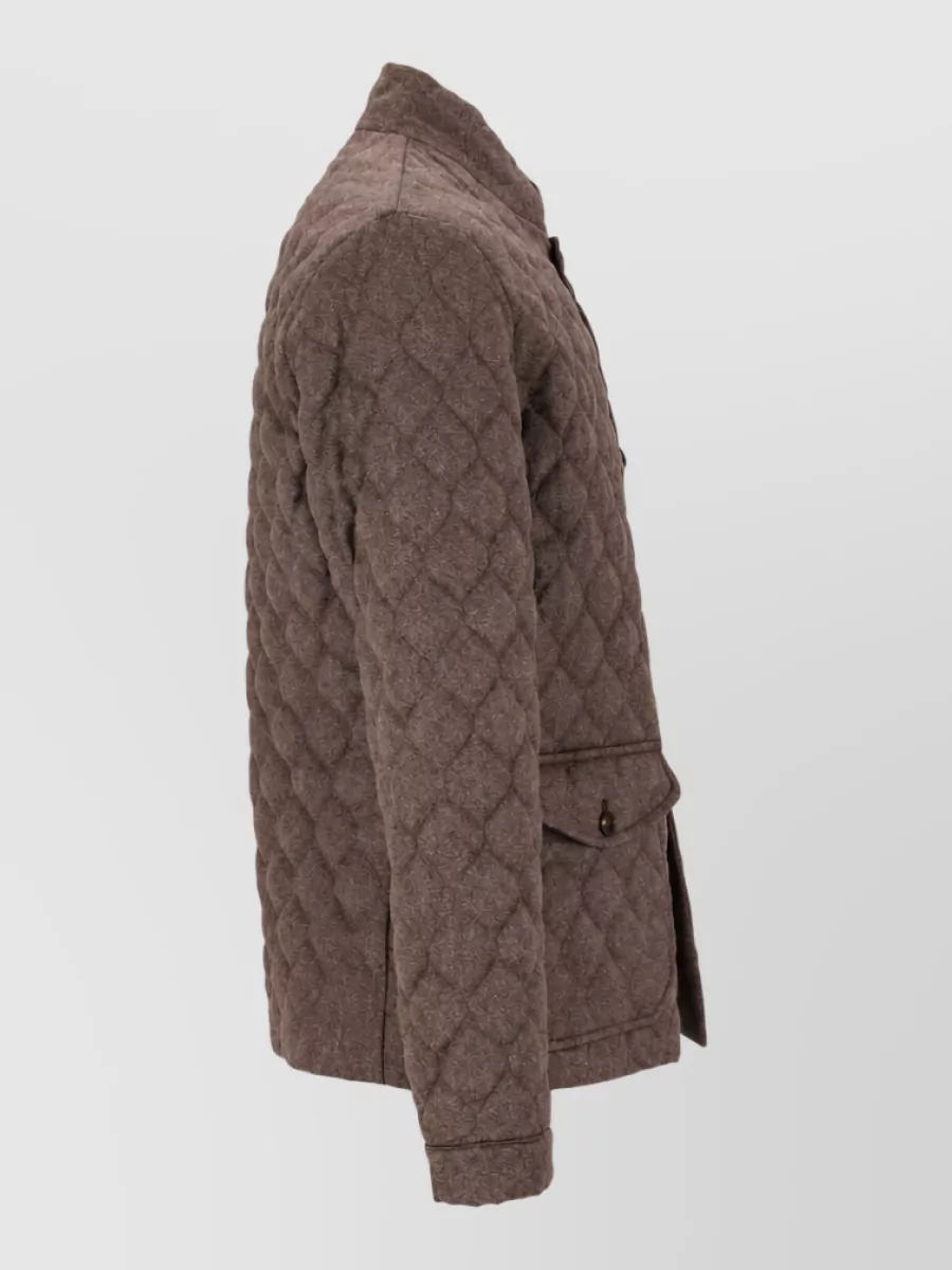 Emporio Armani Virgin Wool Quilted Padded Coat