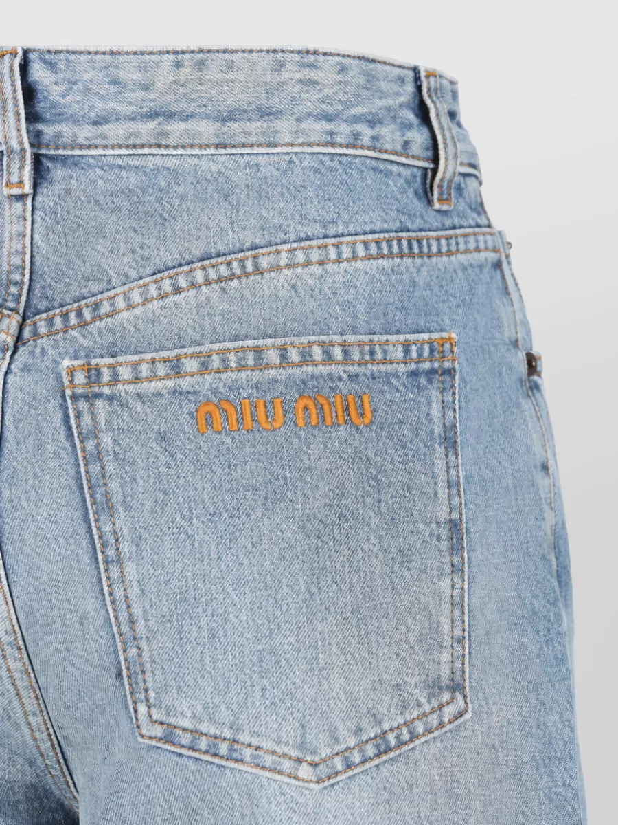 Miu Miu Denim High-Rise Flared Trousers