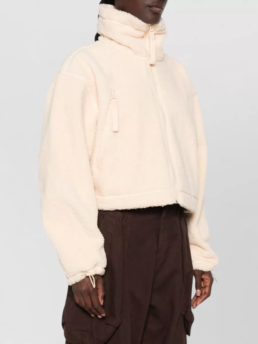 Adidas By Stella Mccartney Cropped Teddy Fitted Jacket