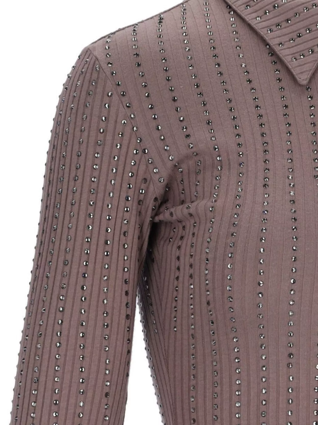 The Attico Ribbed Texture Collared Neck Stud Embellishments
