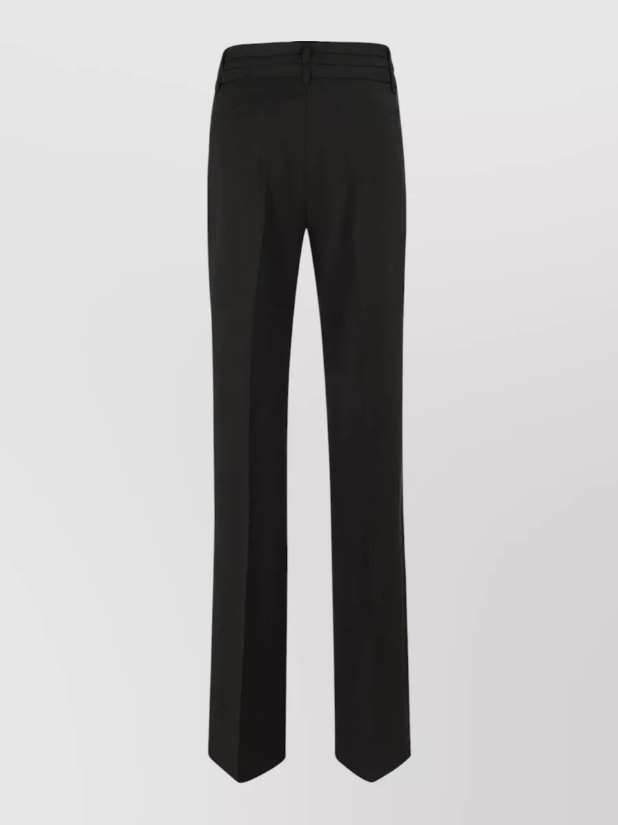 S Max Mara Virgin Wool High-Rise Flared Tailored Trousers