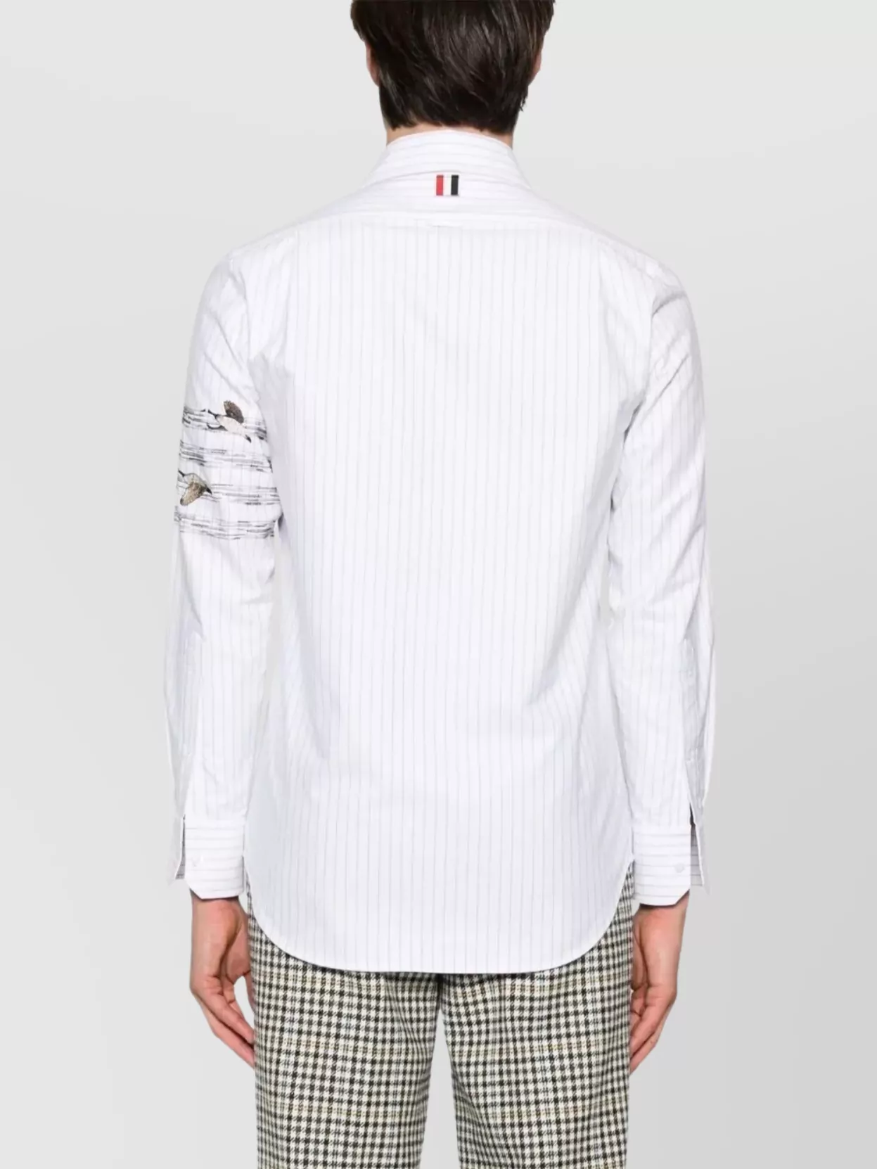 Thom Browne Straight Fit Shirt Geese Embroidery
