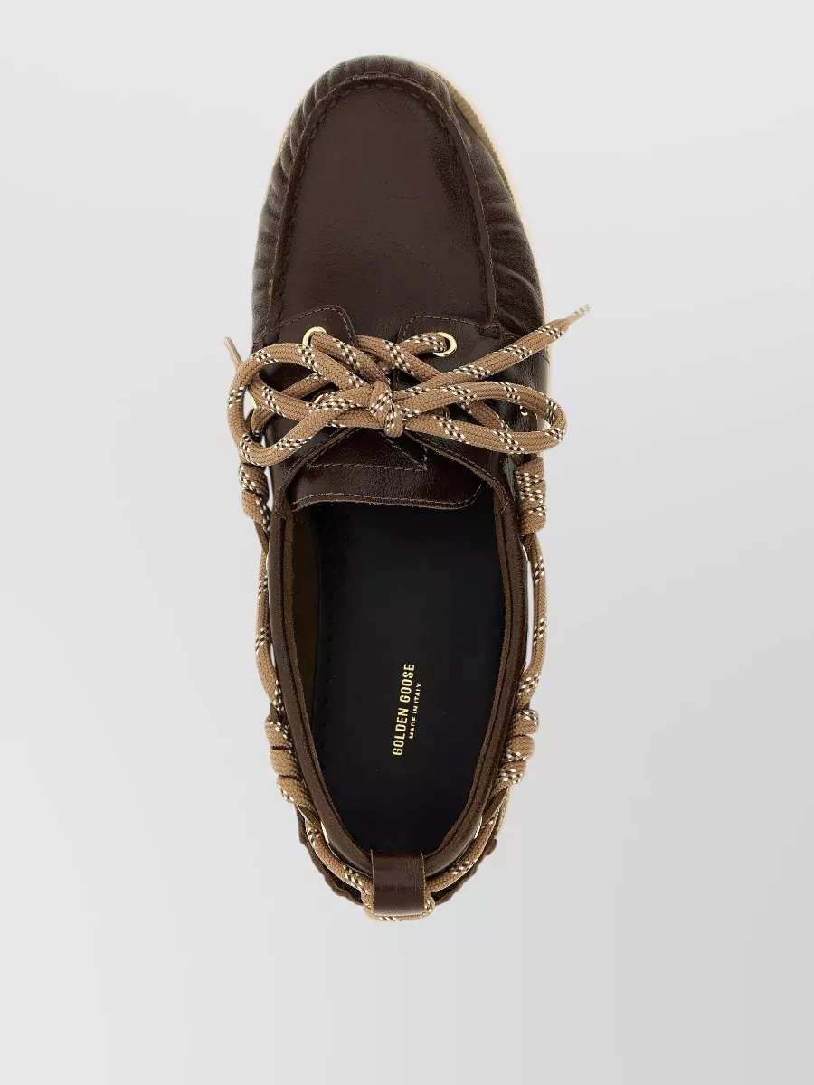 Golden Goose Leather Moccasin Loafers Contrast Sole