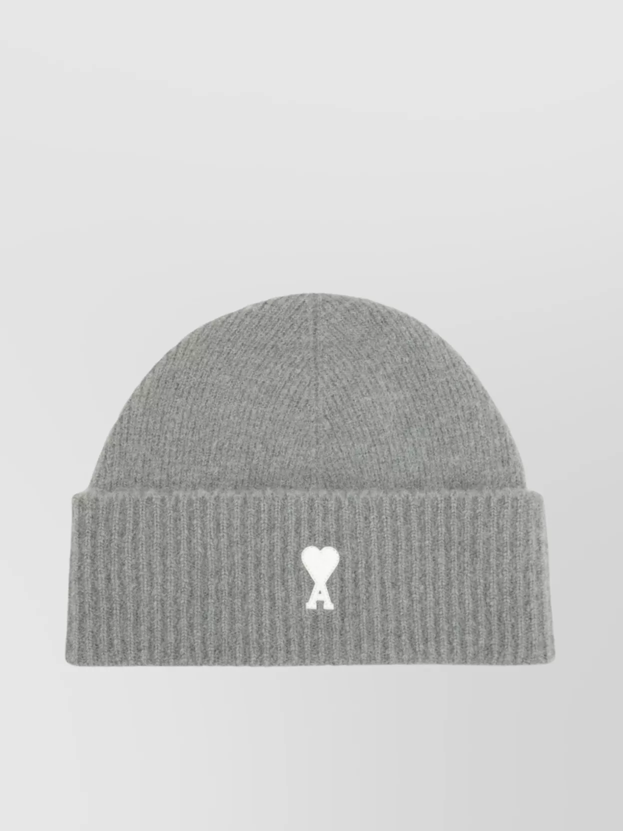 Ami Alexandre Mattiussi Heart Motif Wool Beanie With Turn-up Brim