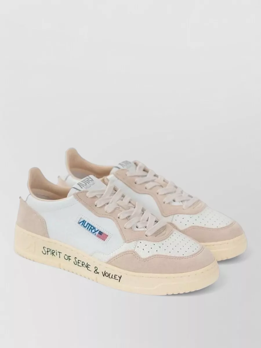 Autry goatskin low top lace up sneakers