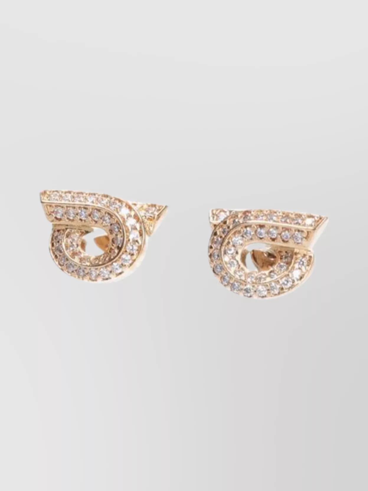 Ferragamo Gemstone Embellished Gold-Tone Stud Earrings