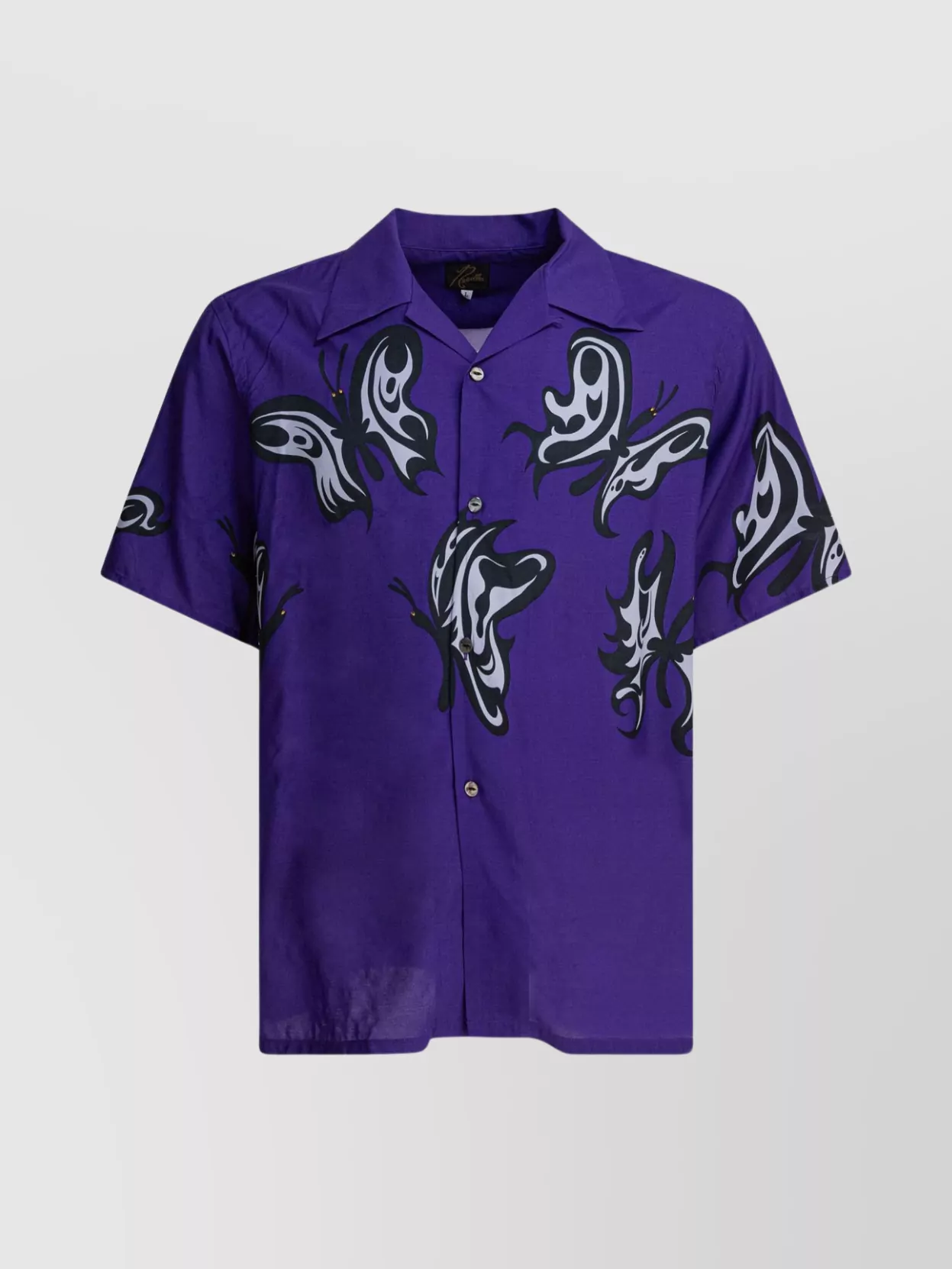 Shop Needles Butterfly Print Short Sleeves Spread Collar Shirt