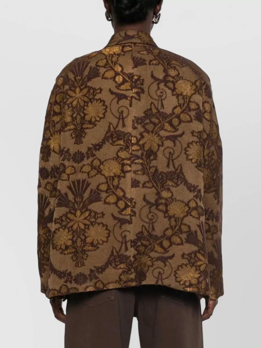 Uma Wang Floral Jacquard Double-Breasted Jacket