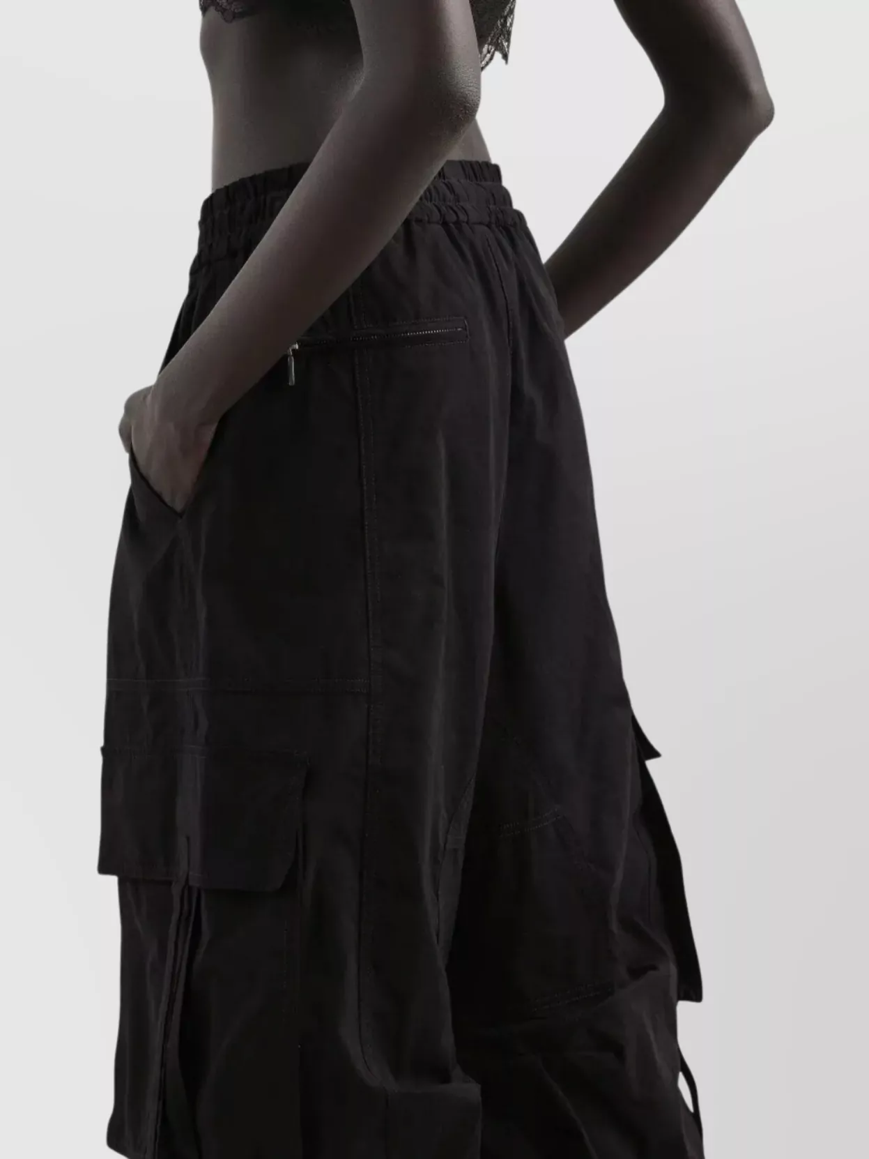 Dolce&Gabbana Wide Leg Cargo Trousers Pleated And Strap