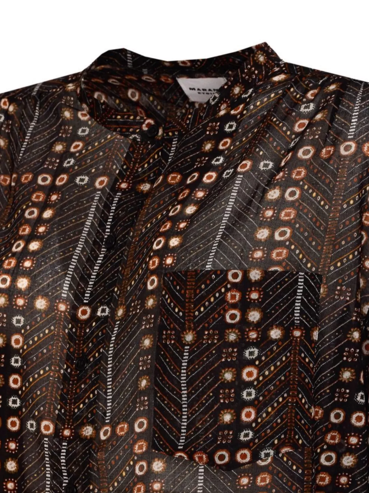 ISABEL MARANT ÉTOILE CREWNECK LONG SLEEVES SHEER FABRIC TOP
