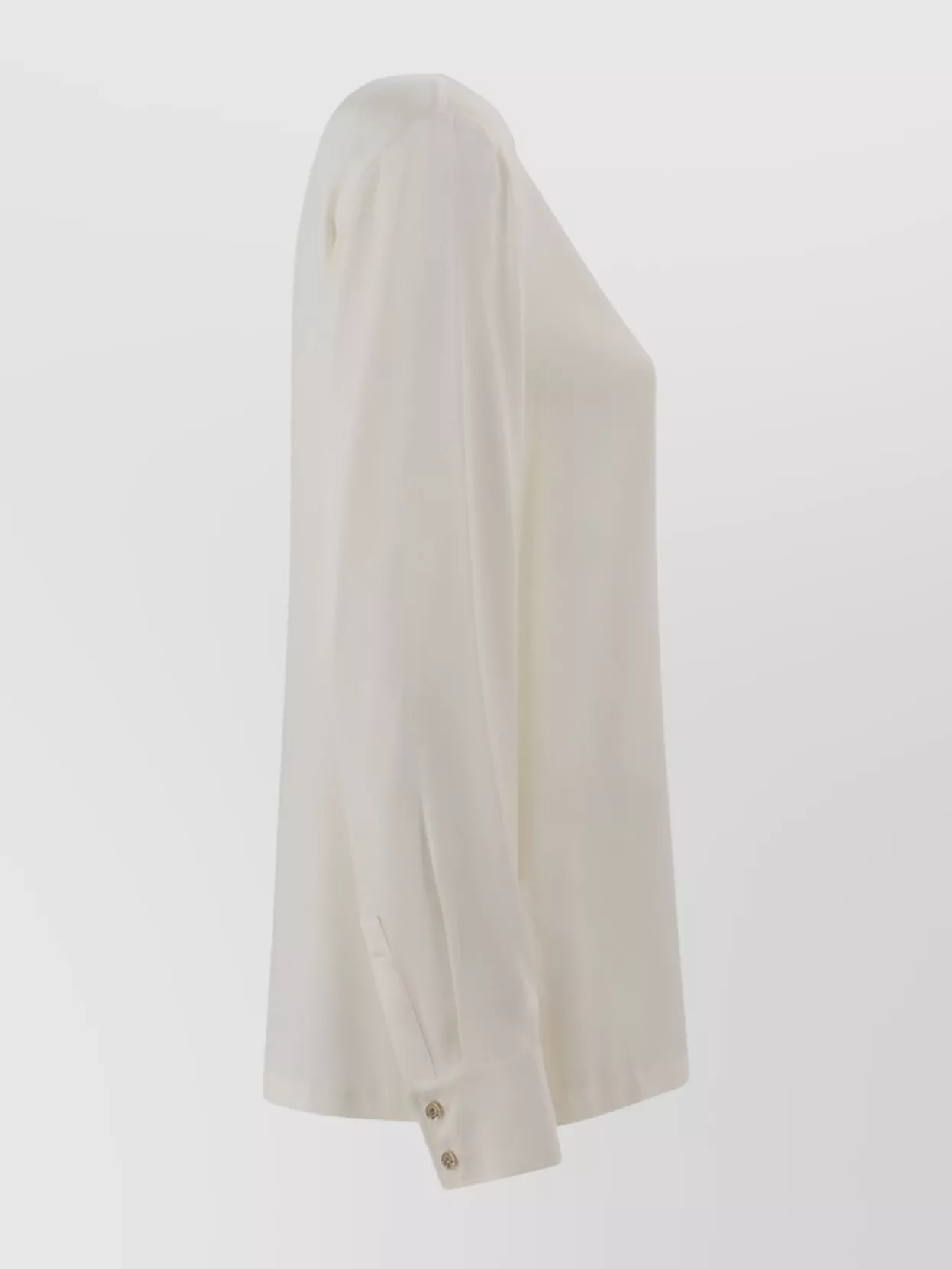 S Max Mara Round Neck Silk Satin Blouse