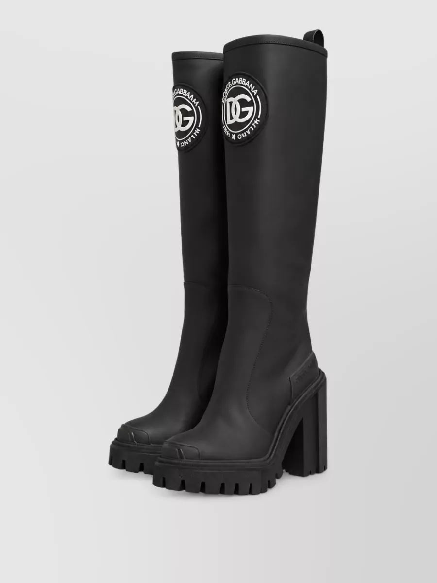 Dolce&Gabbana rubberised leather high boots