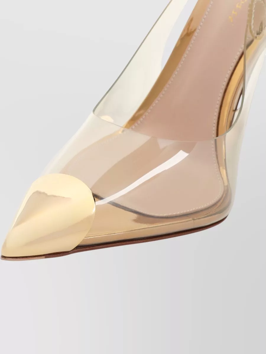 Gianvito Rossi Transparent Slingback Pump Gold Detail Design