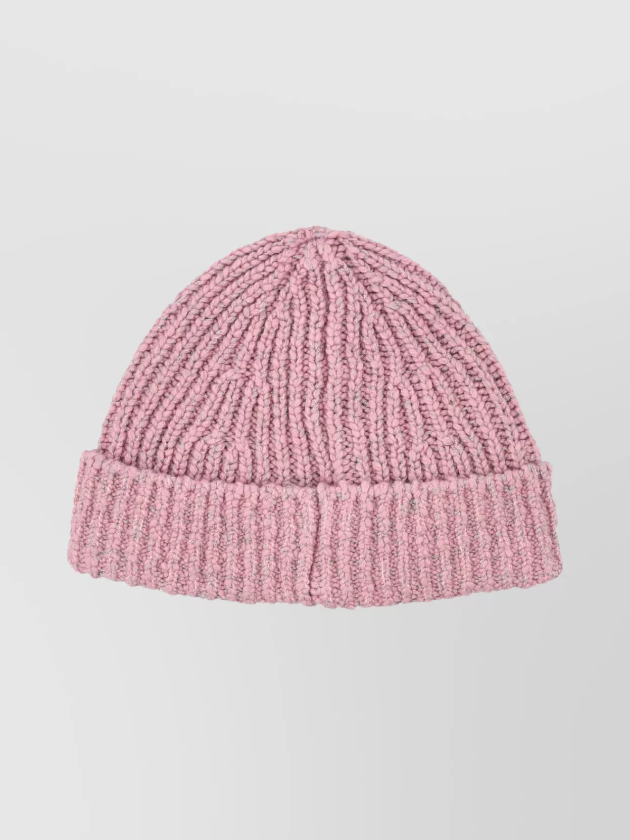 Stone Island Ribbed Logo-patch Beanie Hat In Pink