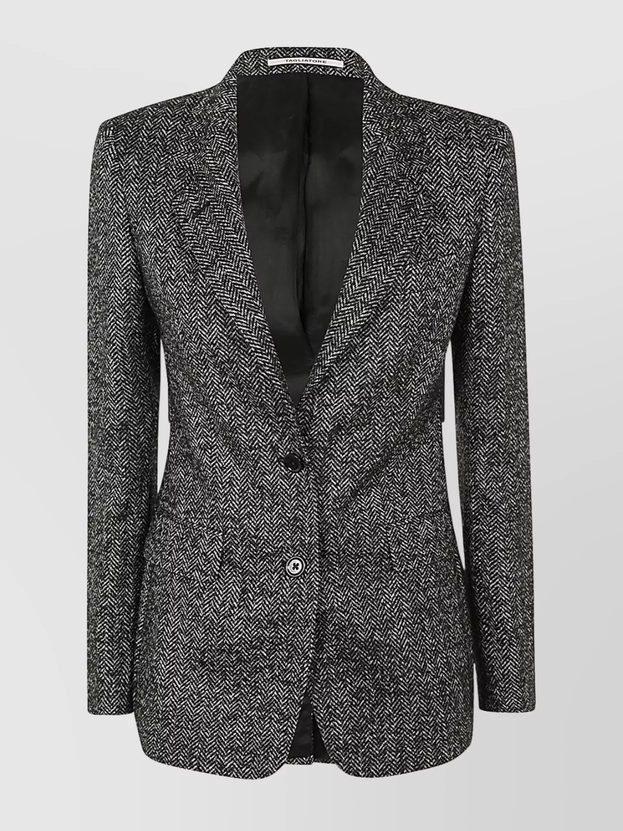 Tagliatore Woman Jacket Front Pockets Long Sleeves In Gray