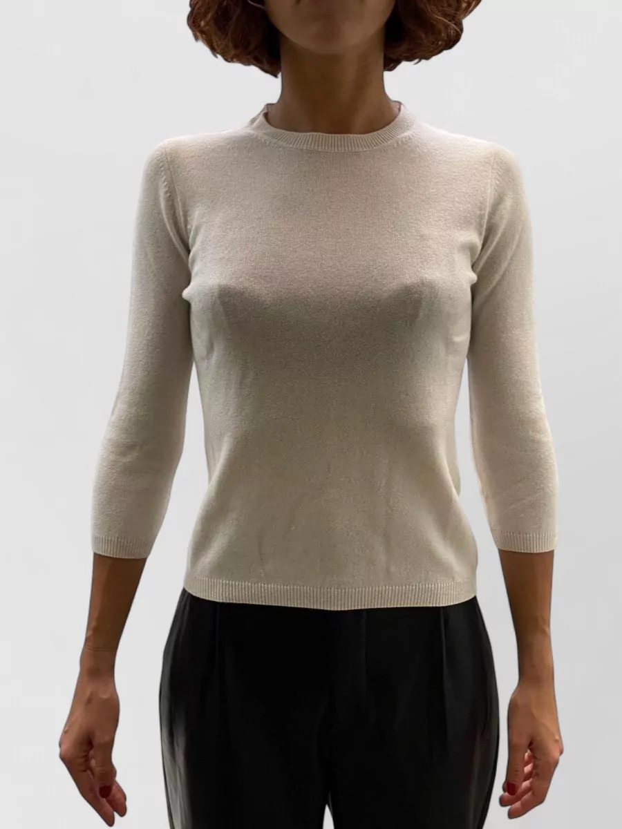 La Rose cashmere 3/4-sleeve sweatshirt