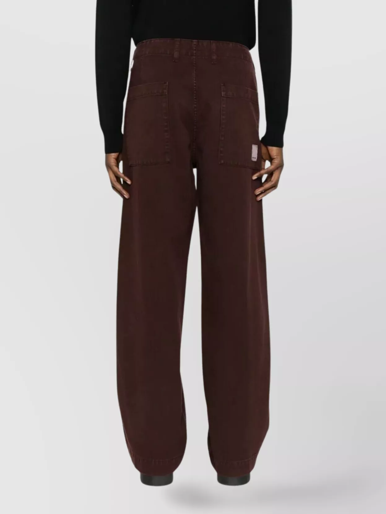 Emporio Armani Wide Leg Trousers With Side And Back Pockets