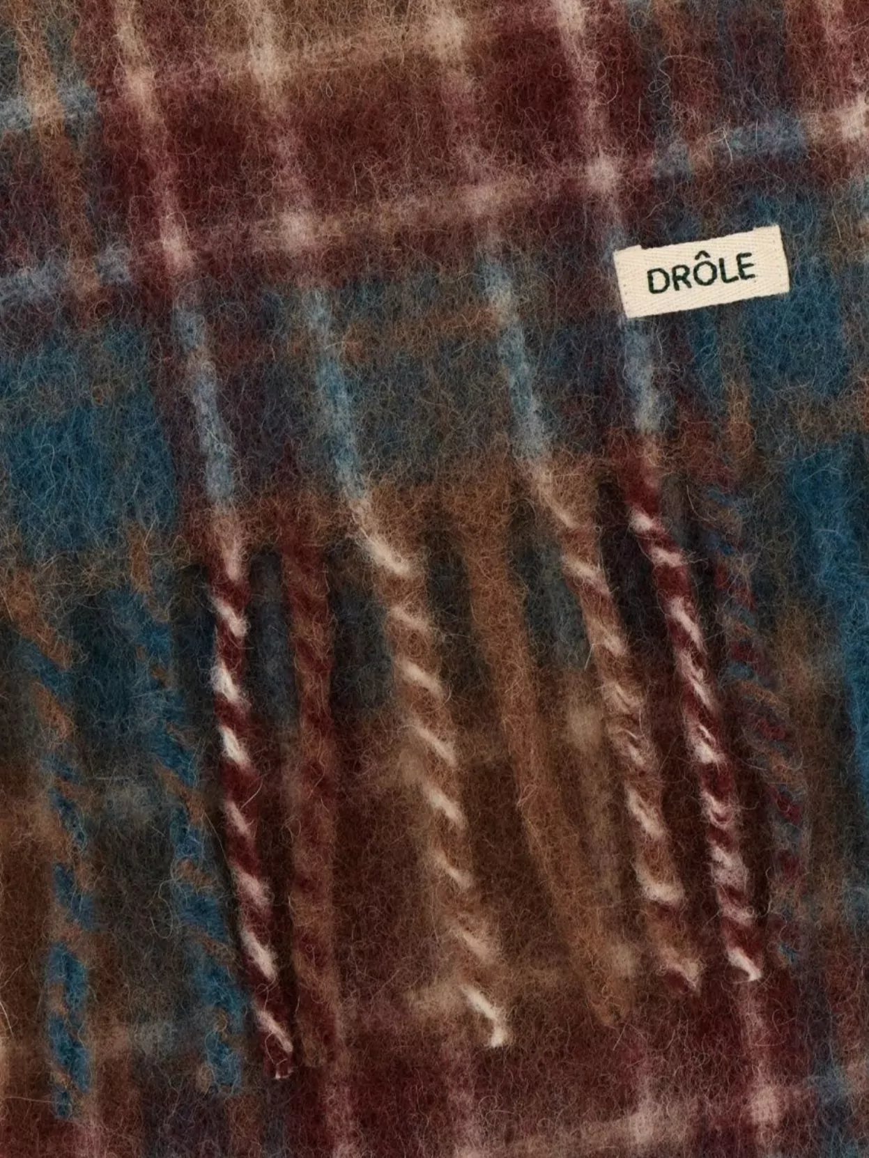 Drôle De Monsieur Alpaca Blend Checkered Print Scarf