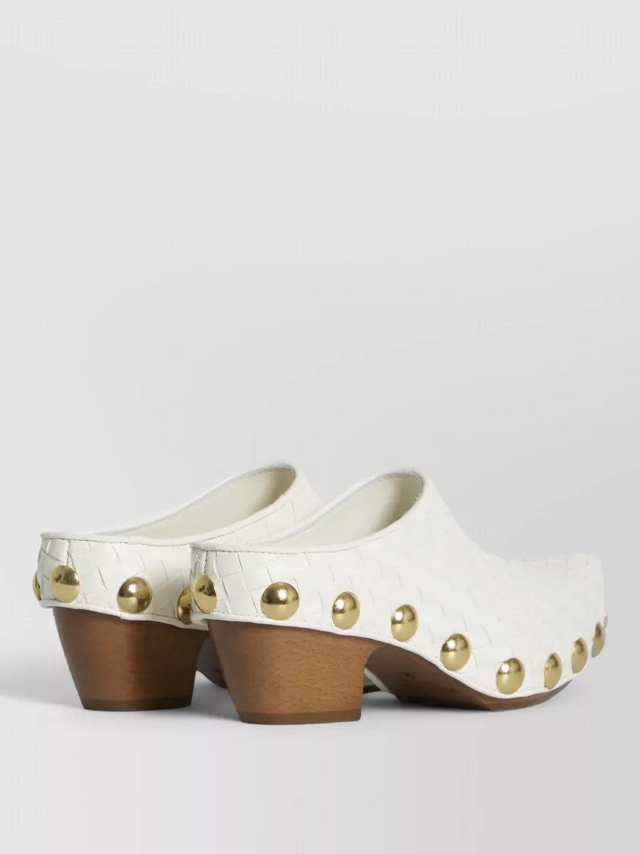 Bottega Veneta Leather Studded Platform Mules