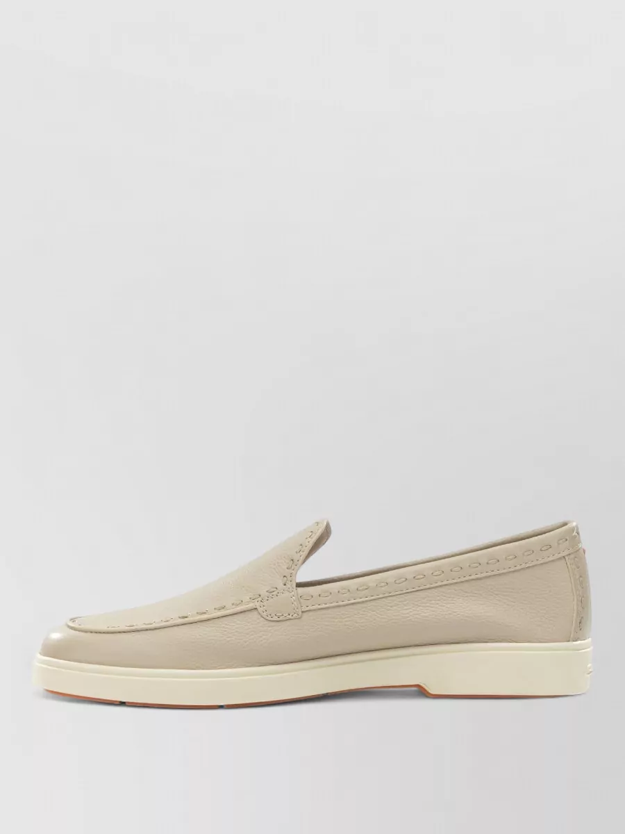 Santoni Loafers Slippers Round Toe Rubber Sole