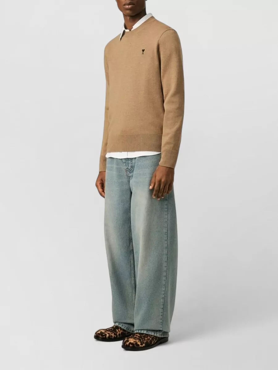 Ami Paris Wool Crewneck Sweater