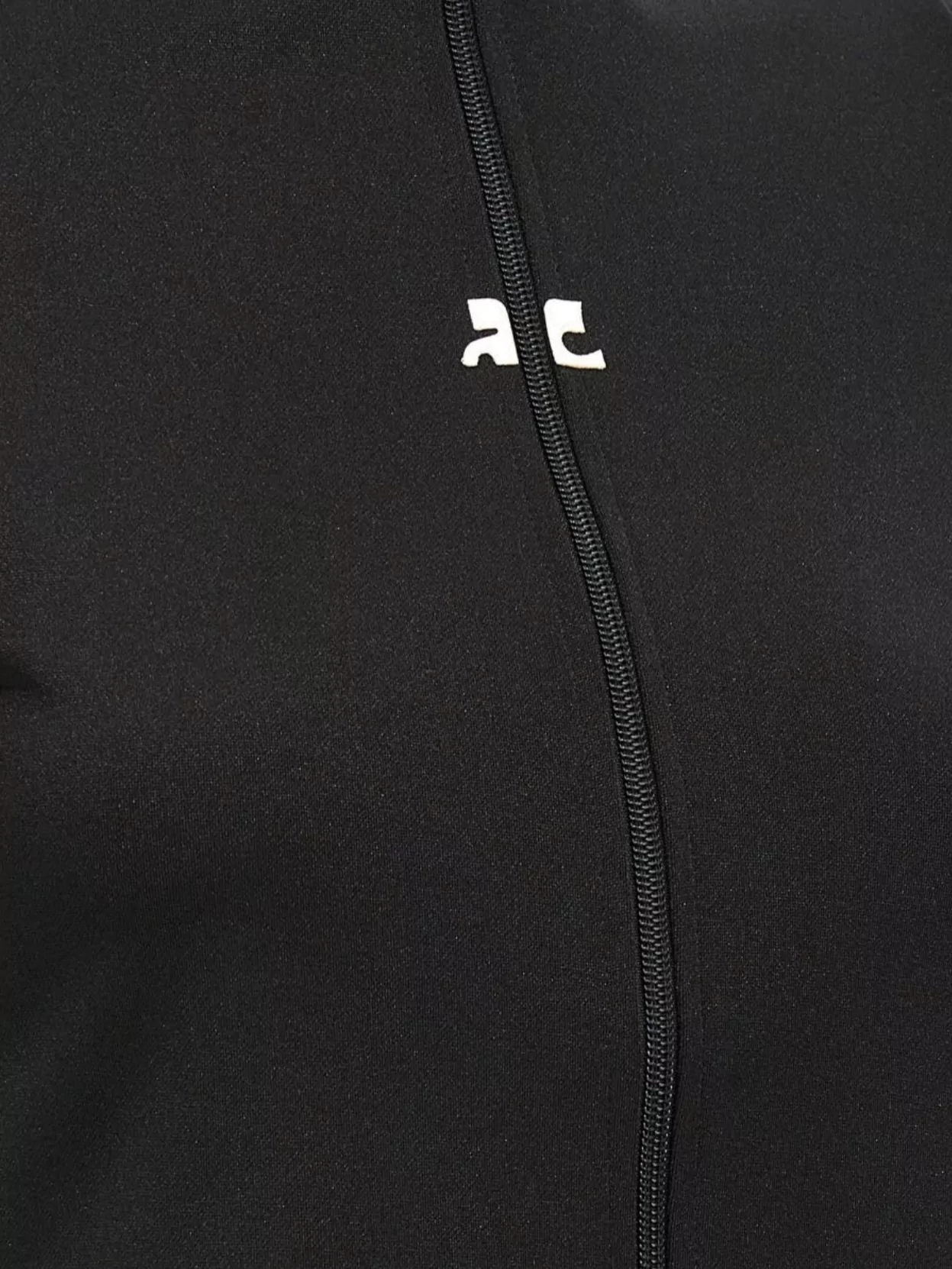 Courrèges Zip-up Short-sleeve Top In Black