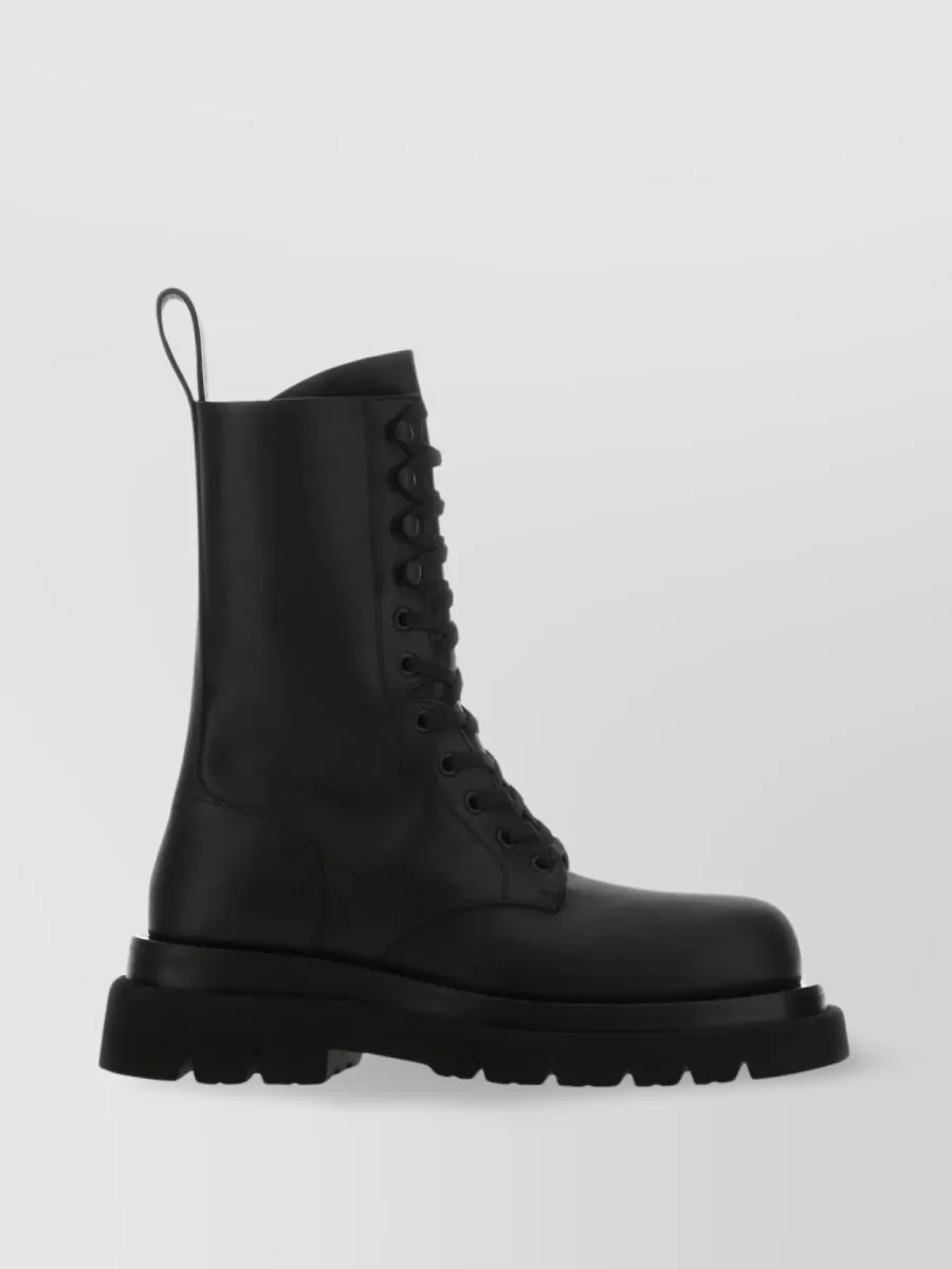 Shop Bottega Veneta Chunky Sole Lug Ankle Boots In Black