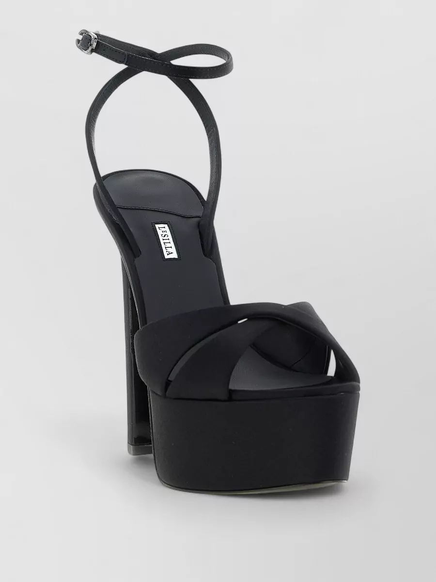 Le Silla Silk Satin Platform Sandals