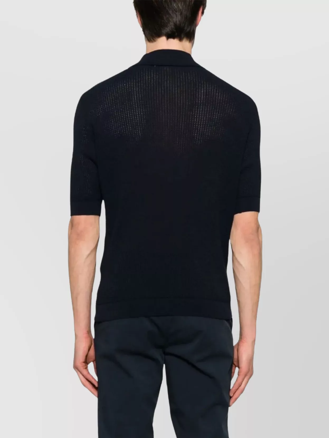 Lardini Lightweight Sheer Knit Polo Shirt