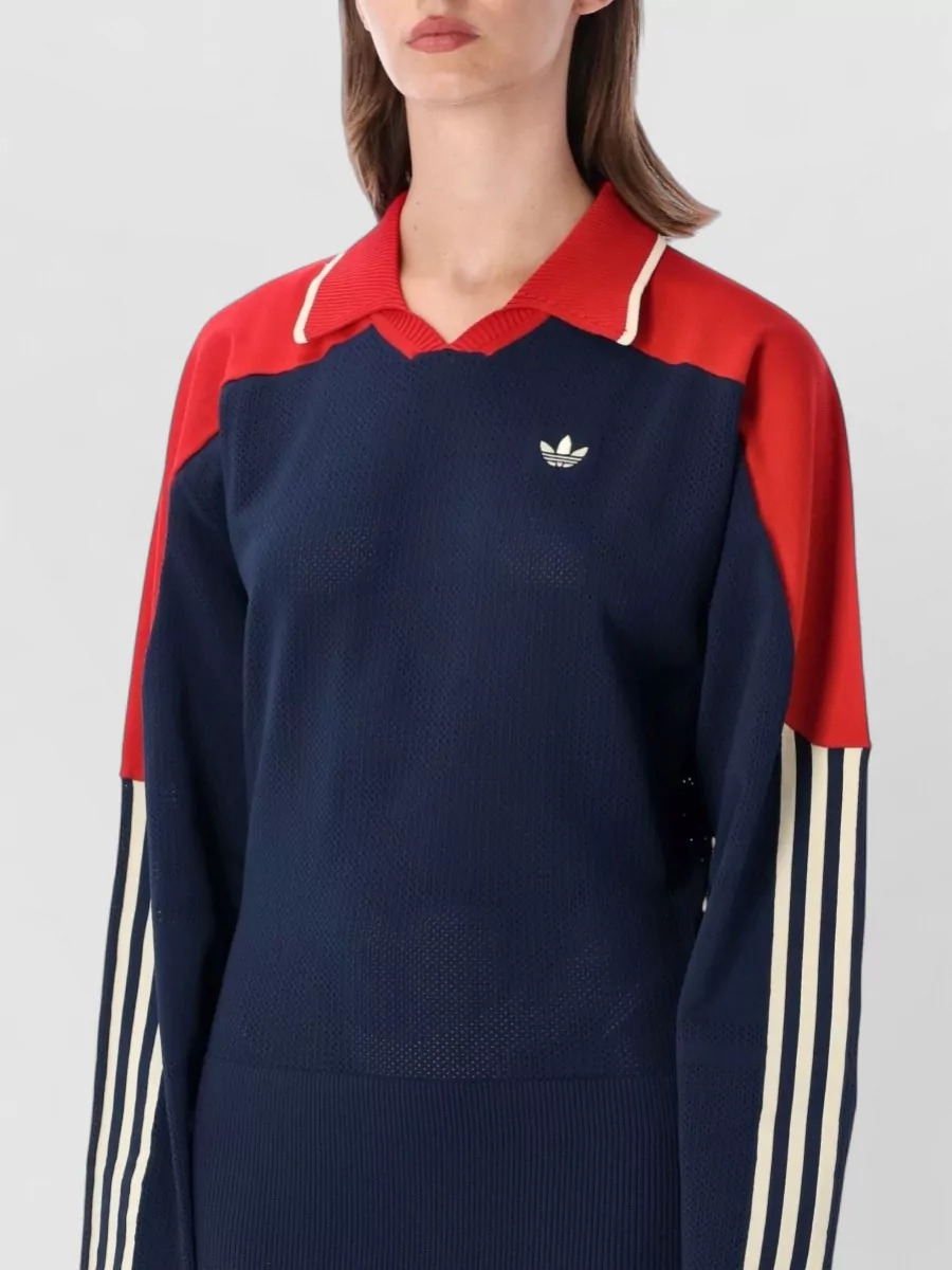 Adidas Originals Knitted Long-Sleeve Polo Dress