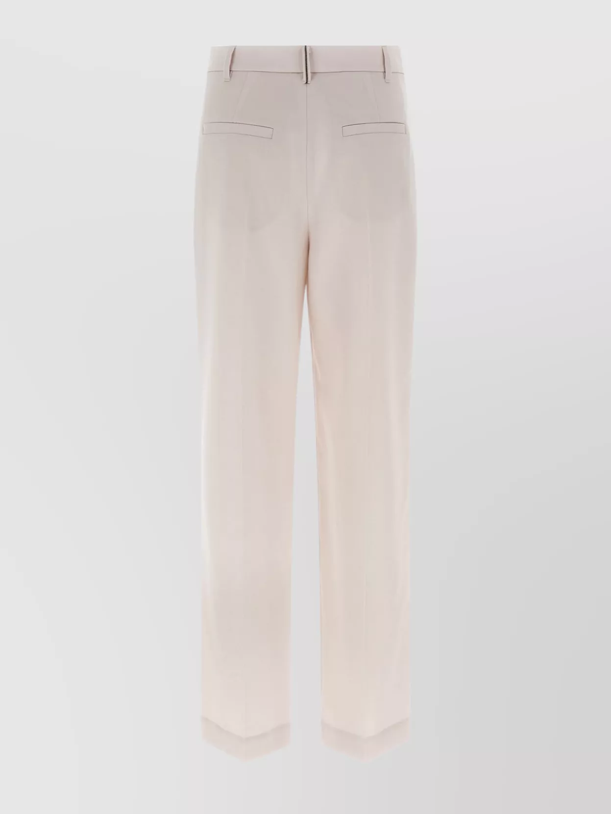Brunello Cucinelli Virgin Wool And Cashmere Trousers With Necklace In Pink