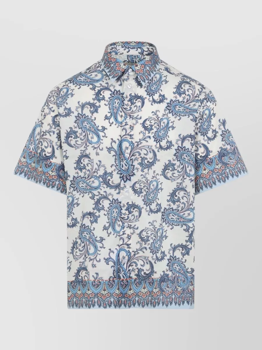 Etro cotton floral paisley short-sleeve shirt