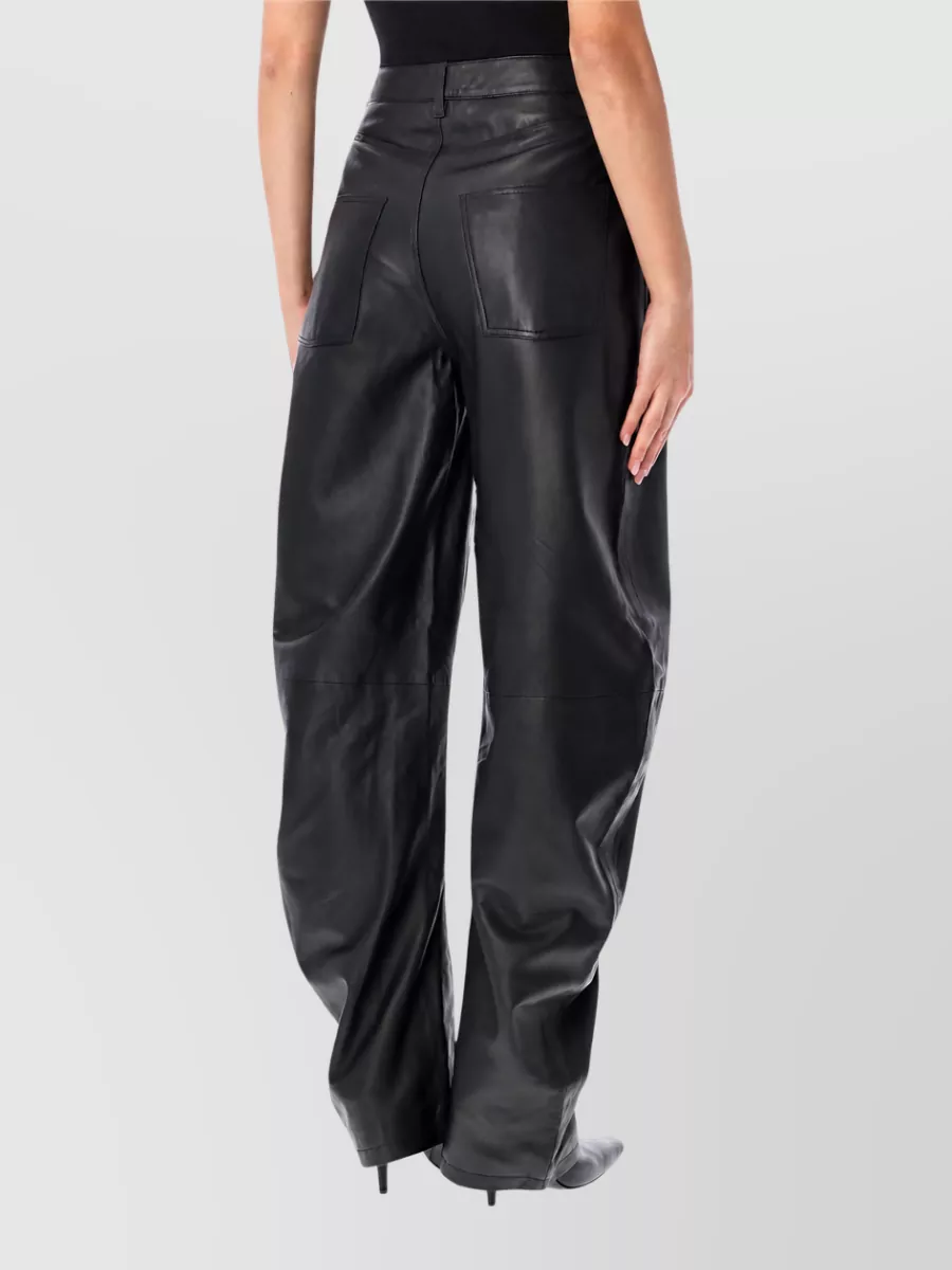 Rotate Leather Wide-Leg Trousers