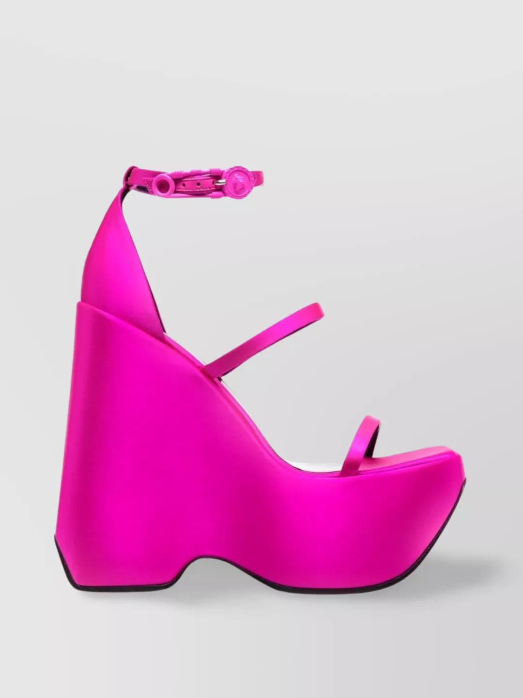 Shop Versace Elevated Platform Sandals With Strap Detailing In Pink