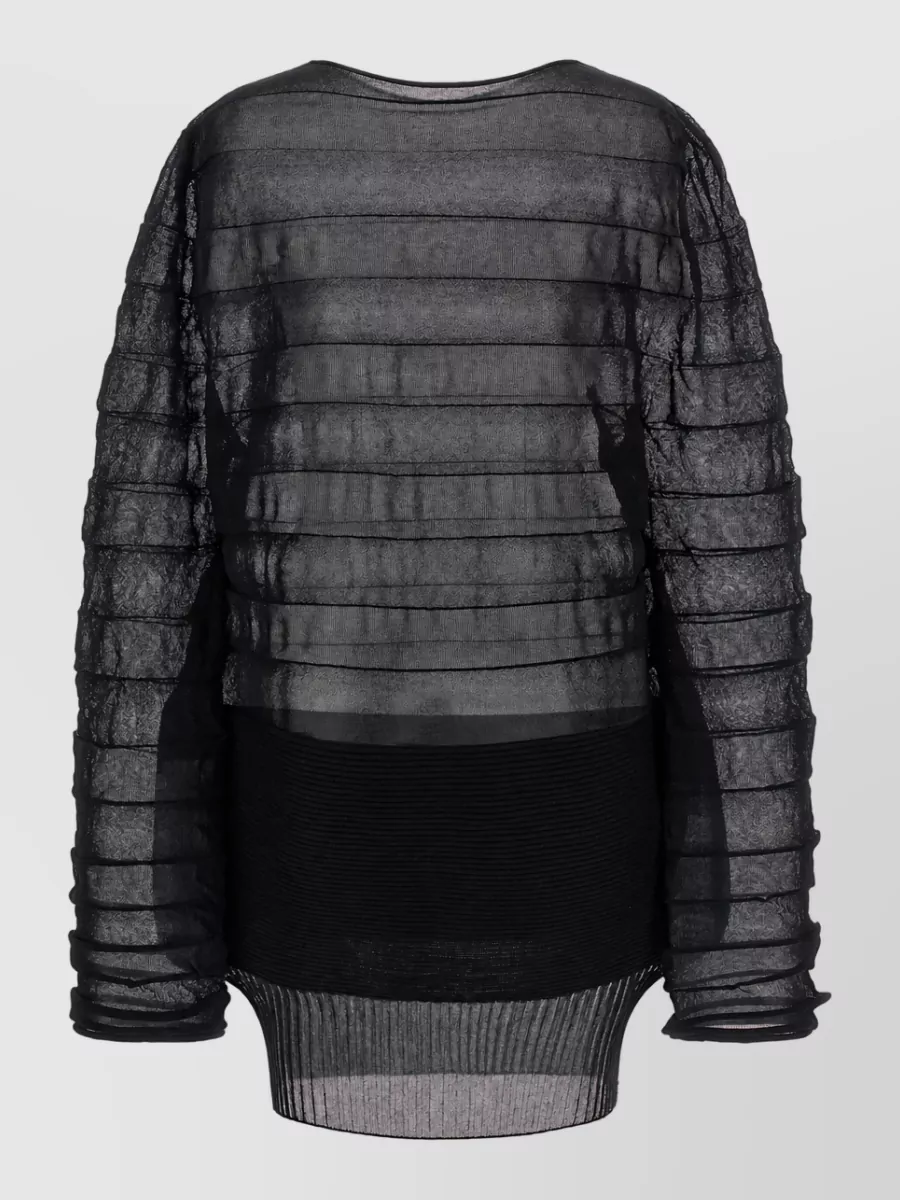 Issey Miyake moving knit asymmetric long-sleeve top