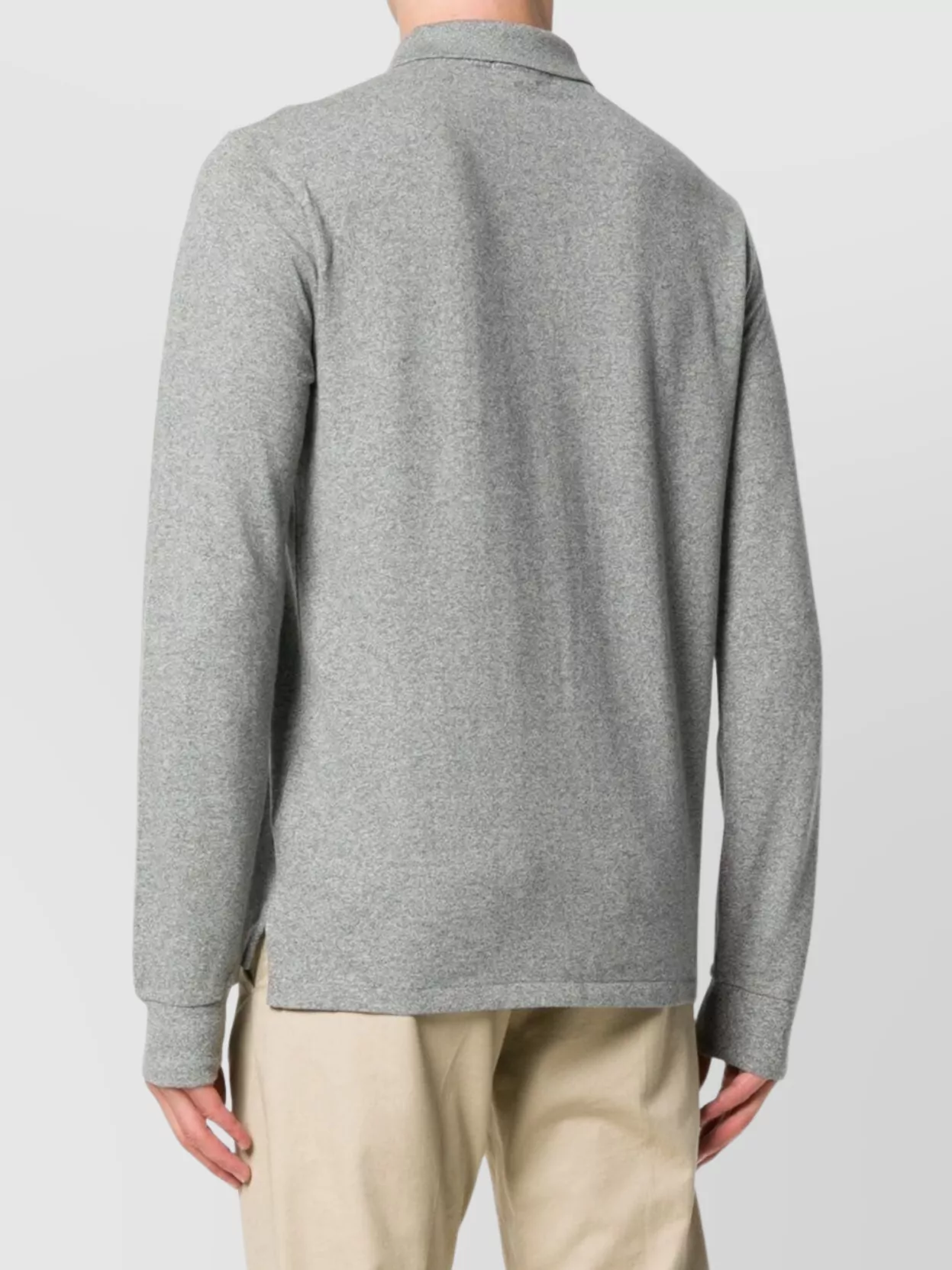 Ralph Lauren Ribbed Texture Long Sleeve Polo Shirt