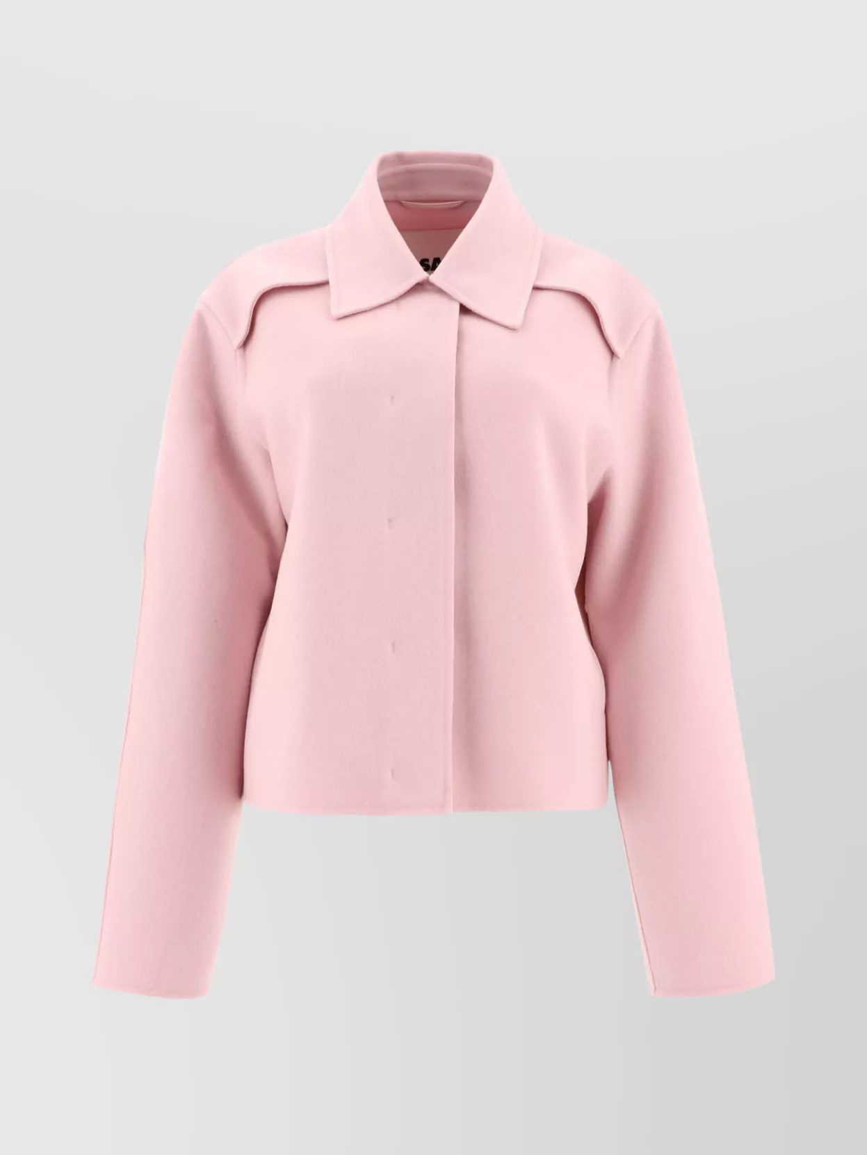 Jil Sander Collared Cropped Jackets Long Sleeves In Pink