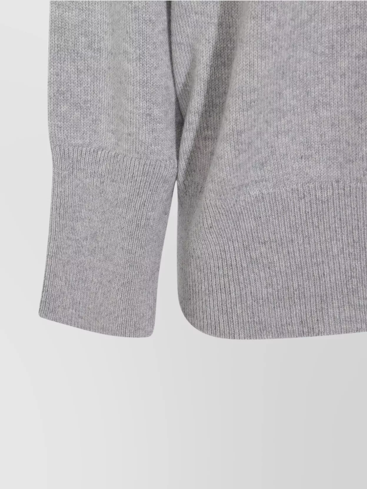 Brunello Cucinelli Soft Texture Crewneck Knitwear With Ribbed Finish In Gray