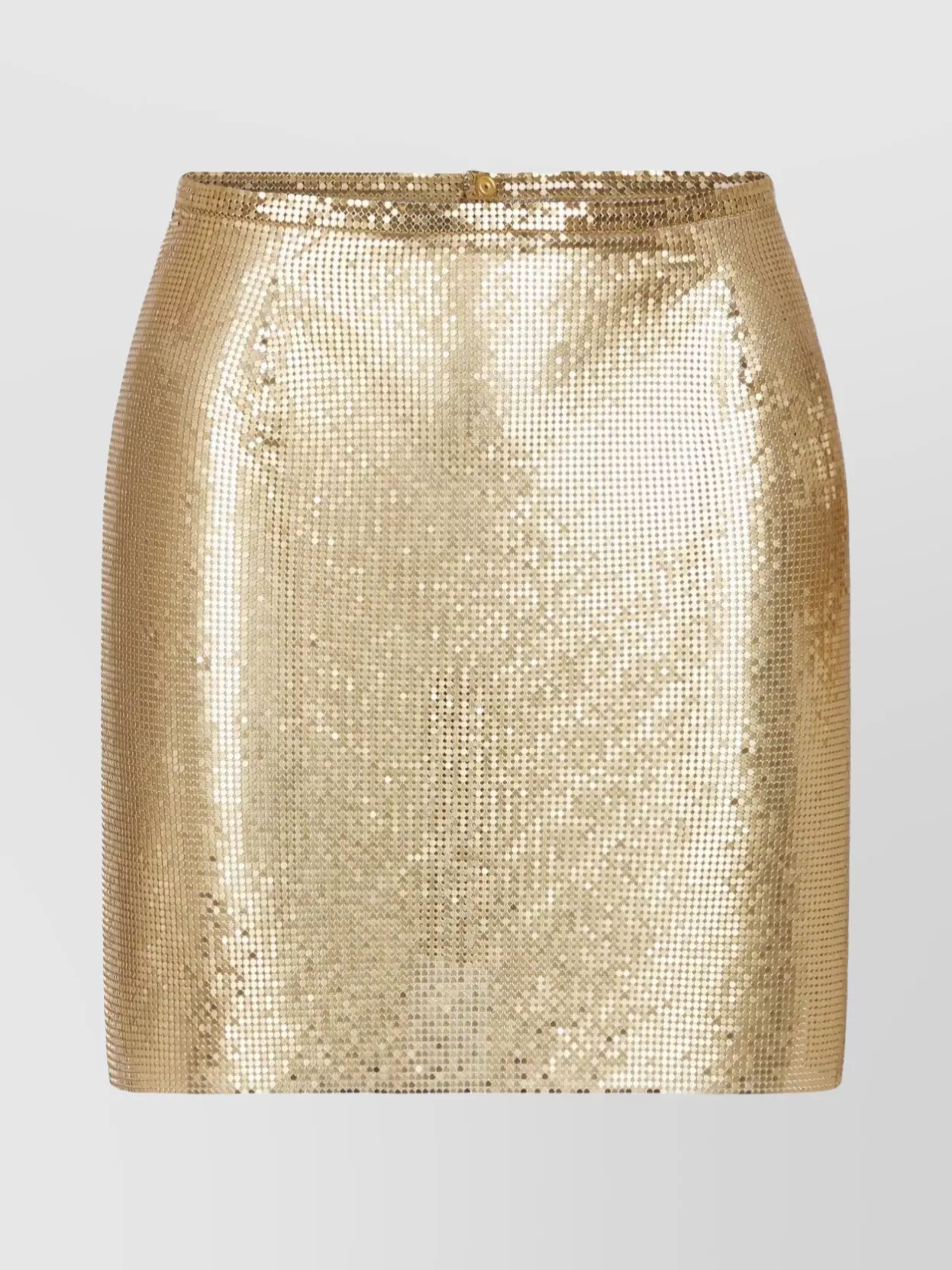 Paco Rabanne Metallic Sequin Button Skirt