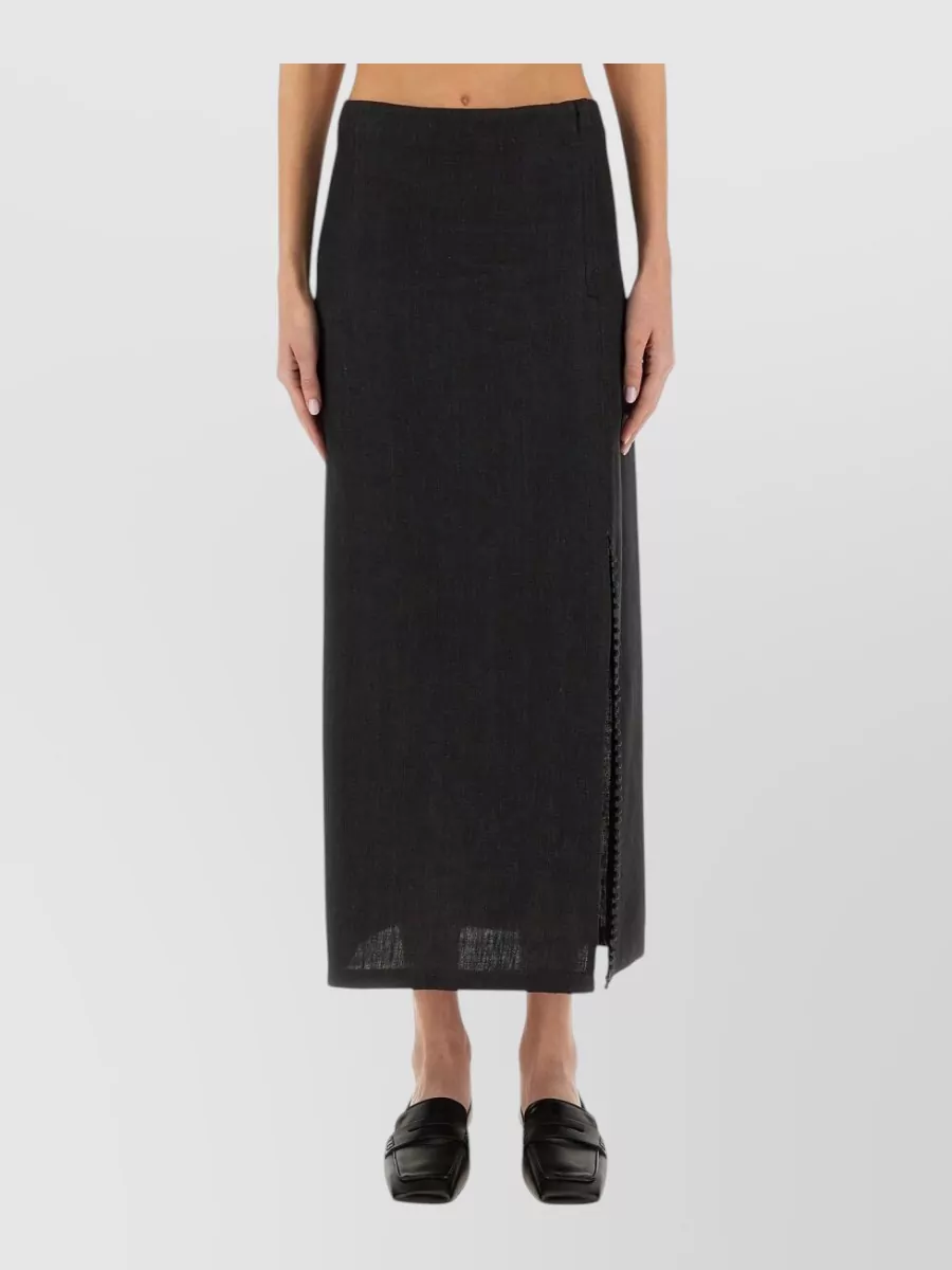 Alysi linen high-rise skirt