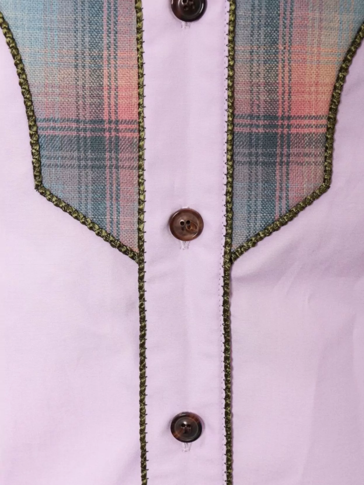 Maison Margiela Cotton Shirt With Madras Motif Insert