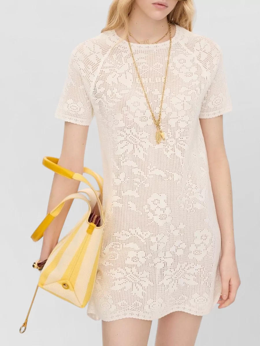 Chloé Cotton Knit Short-Sleeve Mini Dress