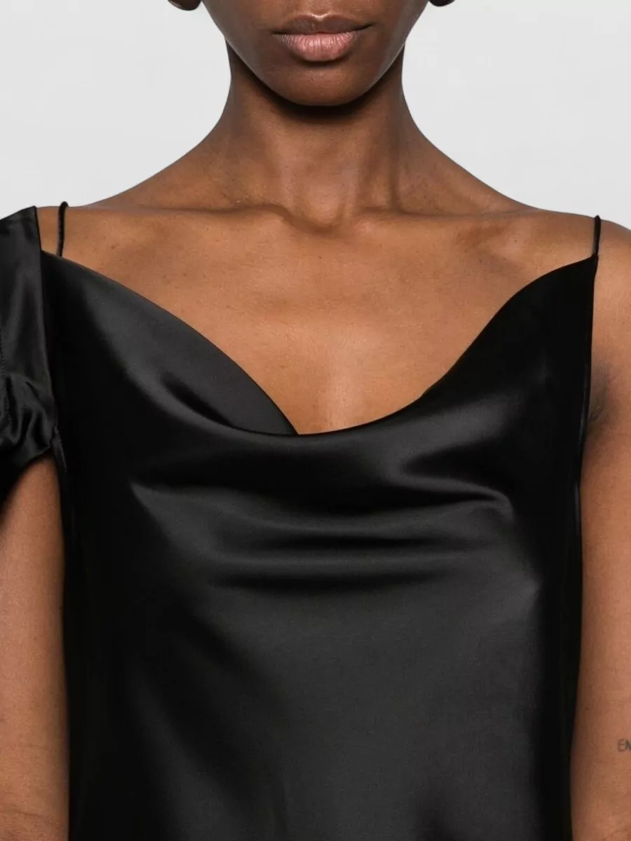 Iro Draped Asymmetric Spaghetti-Strap Midi Dress