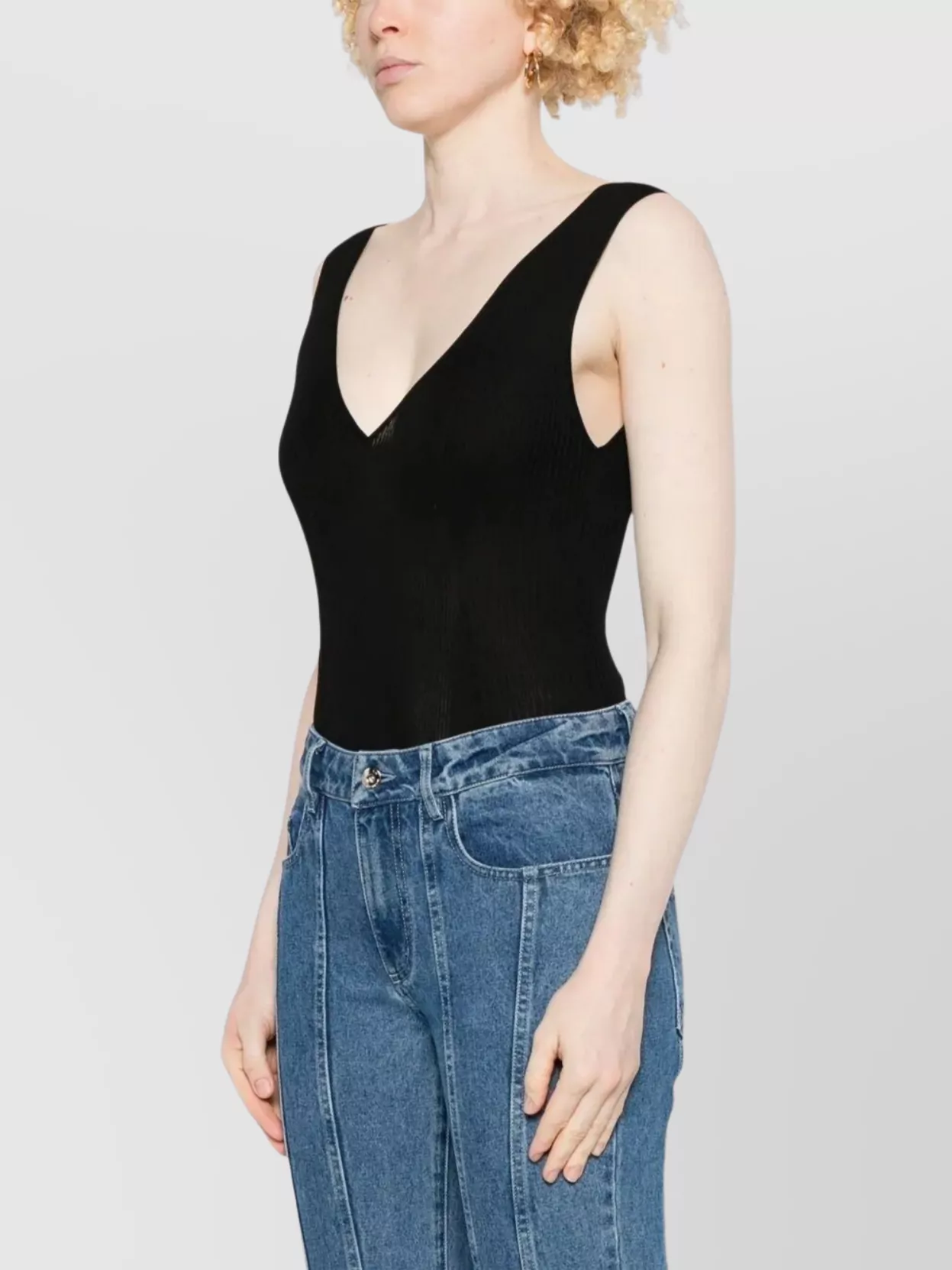 Golden Goose Deep V-Neck Bodysuit Double Star Back