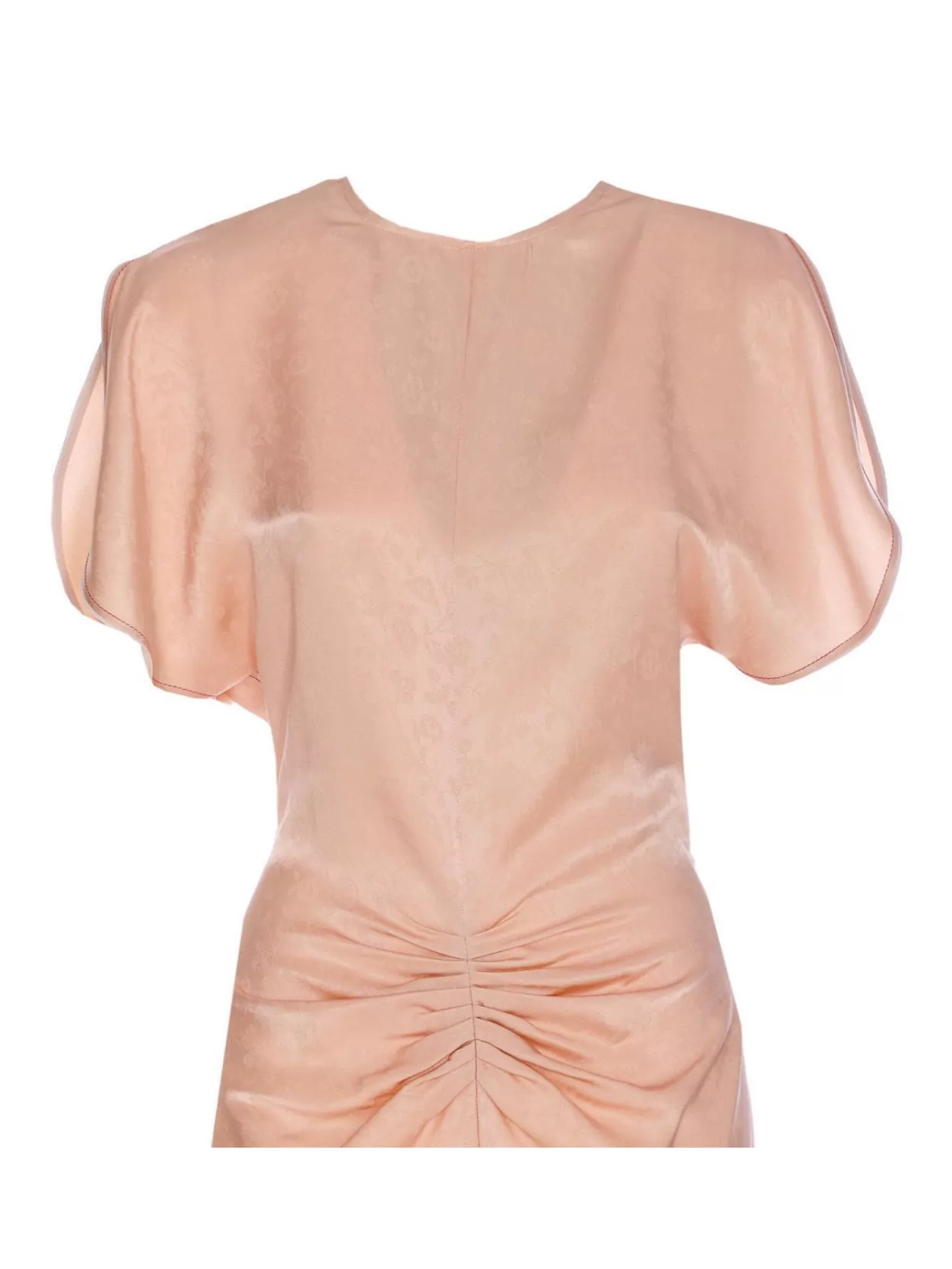 Victoria Beckham Light Pink Damask Dress With Gathering